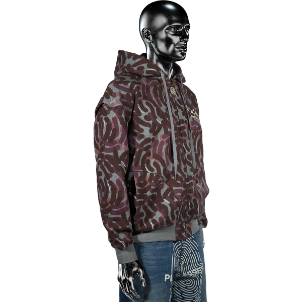 Zip Hoodie - City Camo℗ Burgundy