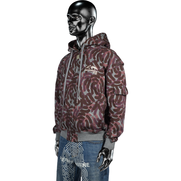 Zip Hoodie - City Camo℗ Burgundy