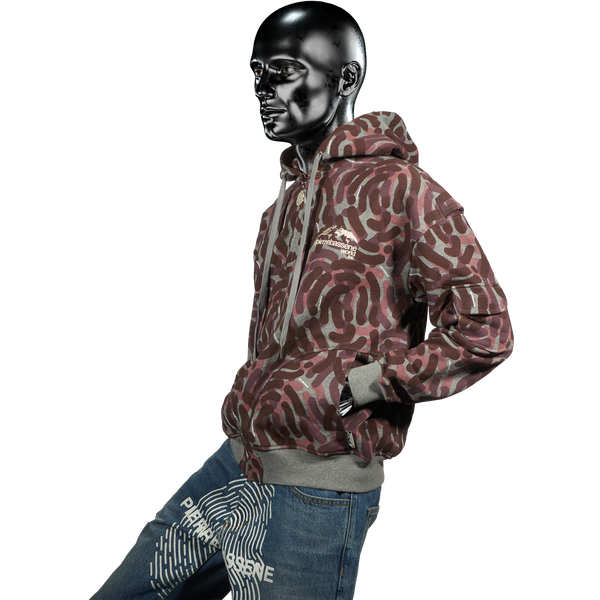 Zip Hoodie - City Camo℗ Burgundy