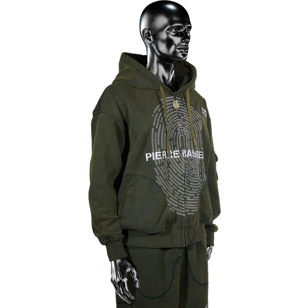 Fingerprint℗ Embroidered Zip Hoodie - Sunset Green