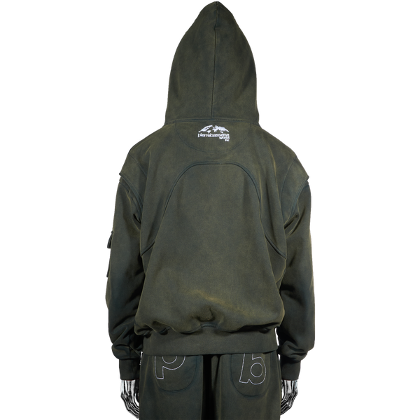 Fingerprint℗ Embroidered Zip Hoodie - Sunset Green