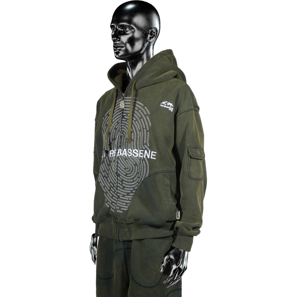 Fingerprint℗ Embroidered Zip Hoodie - Sunset Green