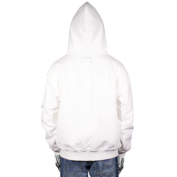 Glitta Fingerprint Zip Hoodie - White