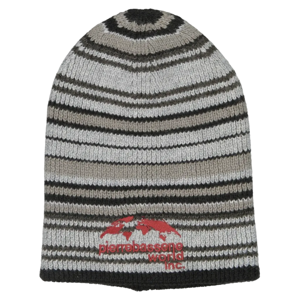 Stripped Martine℗ Beanie - Black/Grey/Burgundy