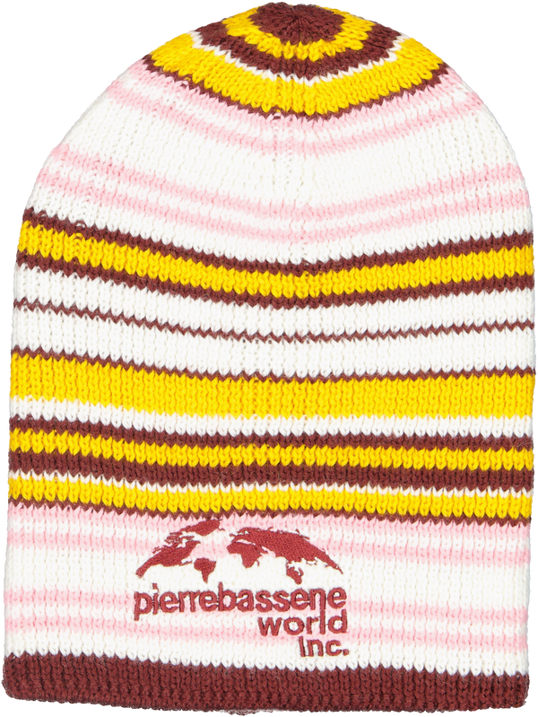 Stripped Martine℗ Beanie - White/Pink/Burgundy