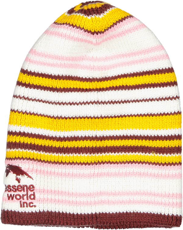 Stripped Martine℗ Beanie - White/Pink/Burgundy