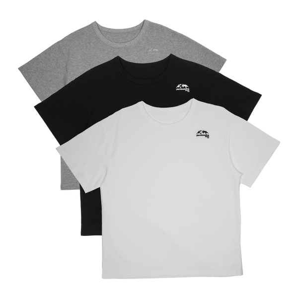 3PACK Classic℗ T-shirt - Heather Grey / Black / White