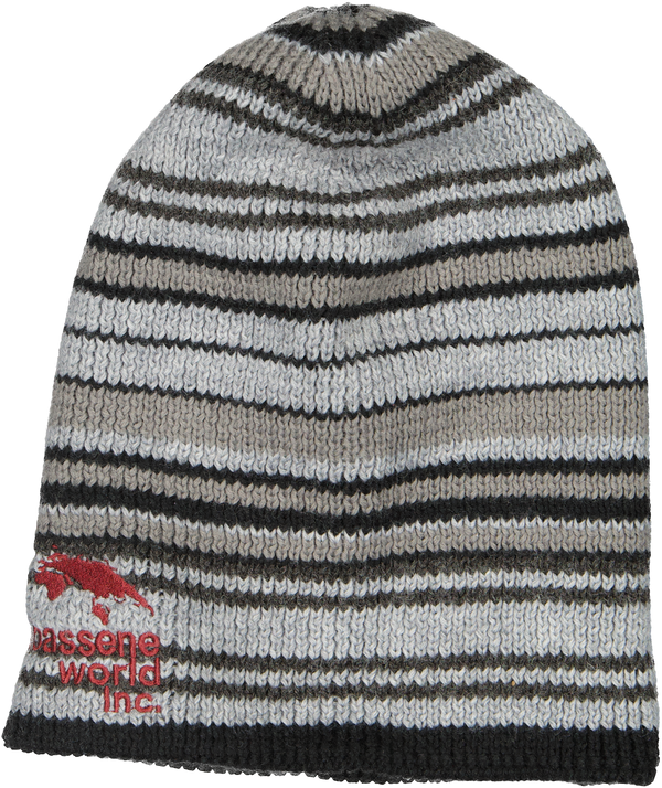 Stripped Martine℗ Beanie - Black/Grey/Burgundy