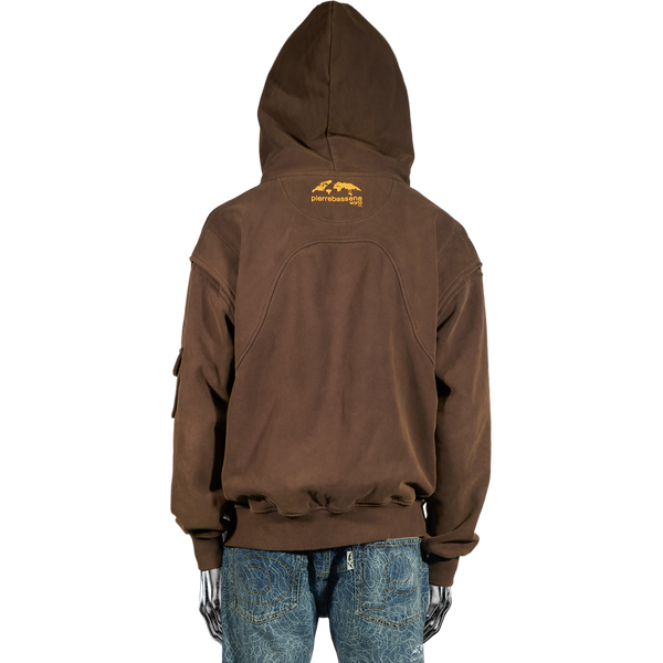 Cracked Fingerprint℗ Zip Hoodie - Sunset Brown