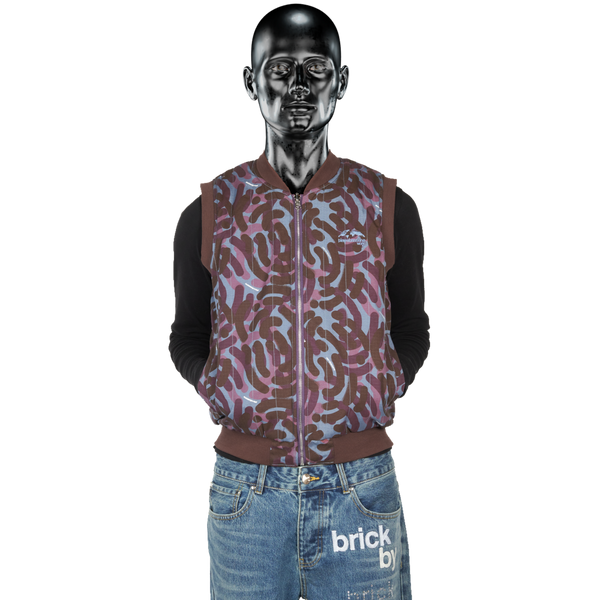 Purple Camo℗ Puffer Vest (reversible) - Purple / Blue / Heather Grey