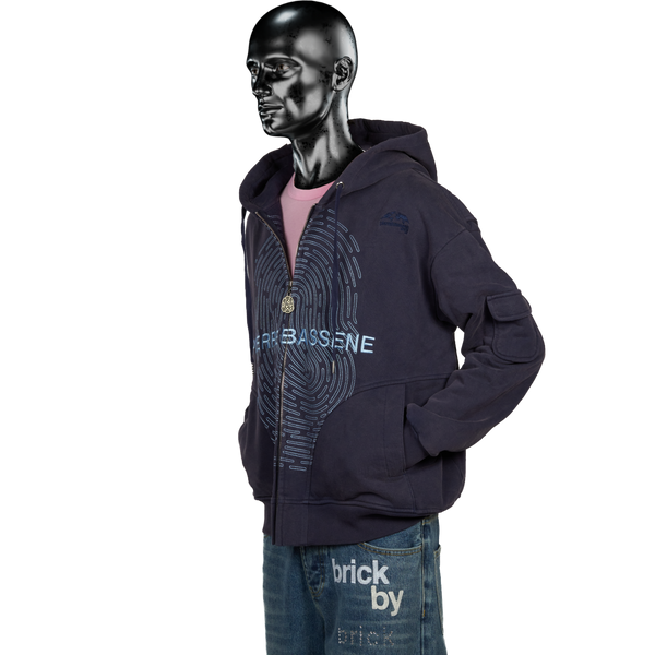 Fingerprint℗ Embroidered Zip Hoodie - Sunset Blue