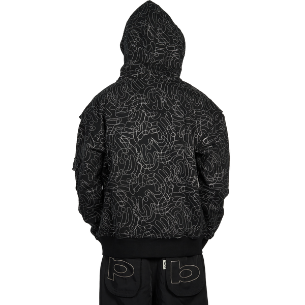 DigiCamo Allover Glitta℗ Zip Hoodie - Black
