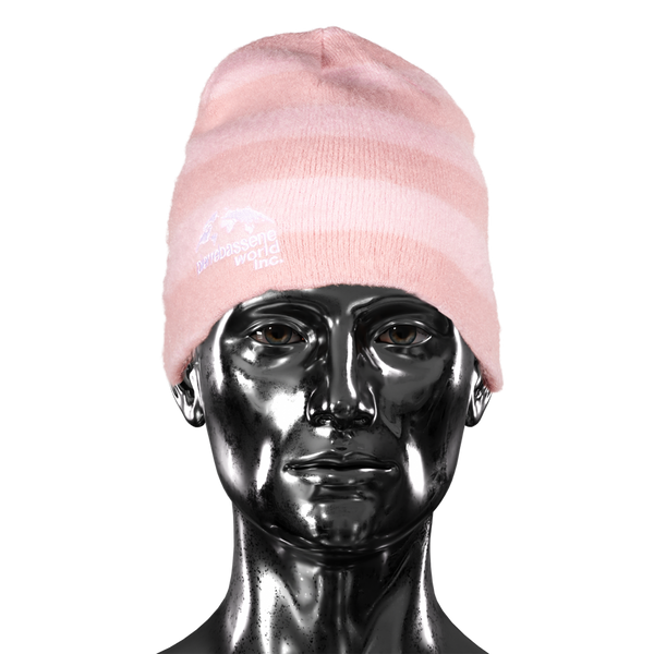 Striped Mohair Beanie - Pink