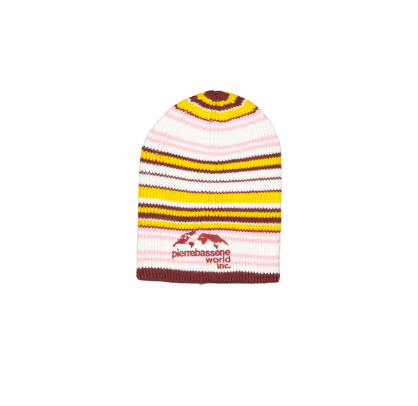 Stripped Martine℗ Beanie - White/Pink/Burgundy