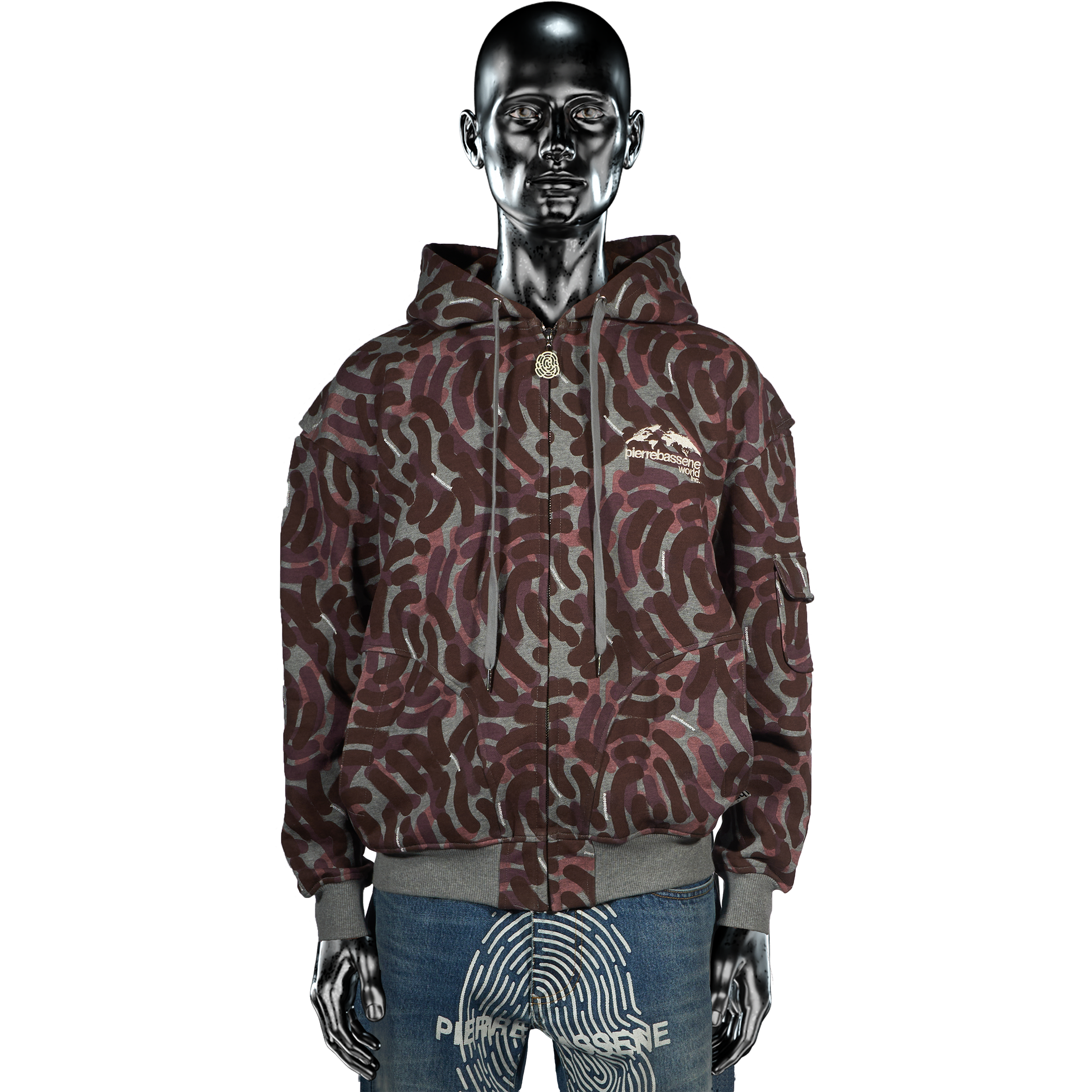 Zip Hoodie - City Camo℗ Burgundy