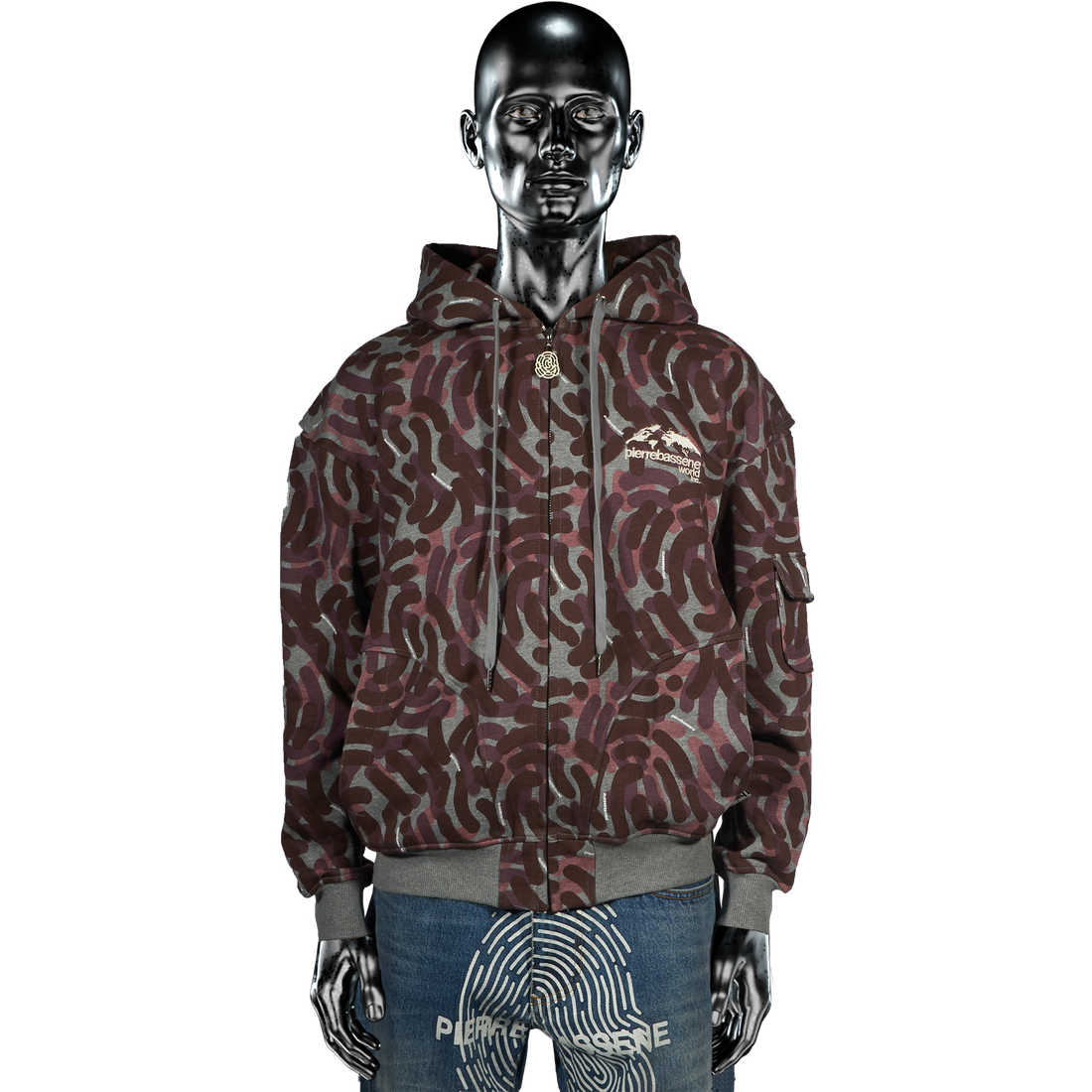 Zip Hoodie - City Camo℗ Burgundy