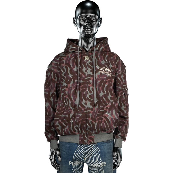 Zip Hoodie - City Camo℗ Burgundy