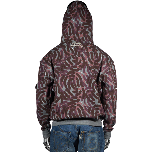 Zip Hoodie - City Camo℗ Burgundy