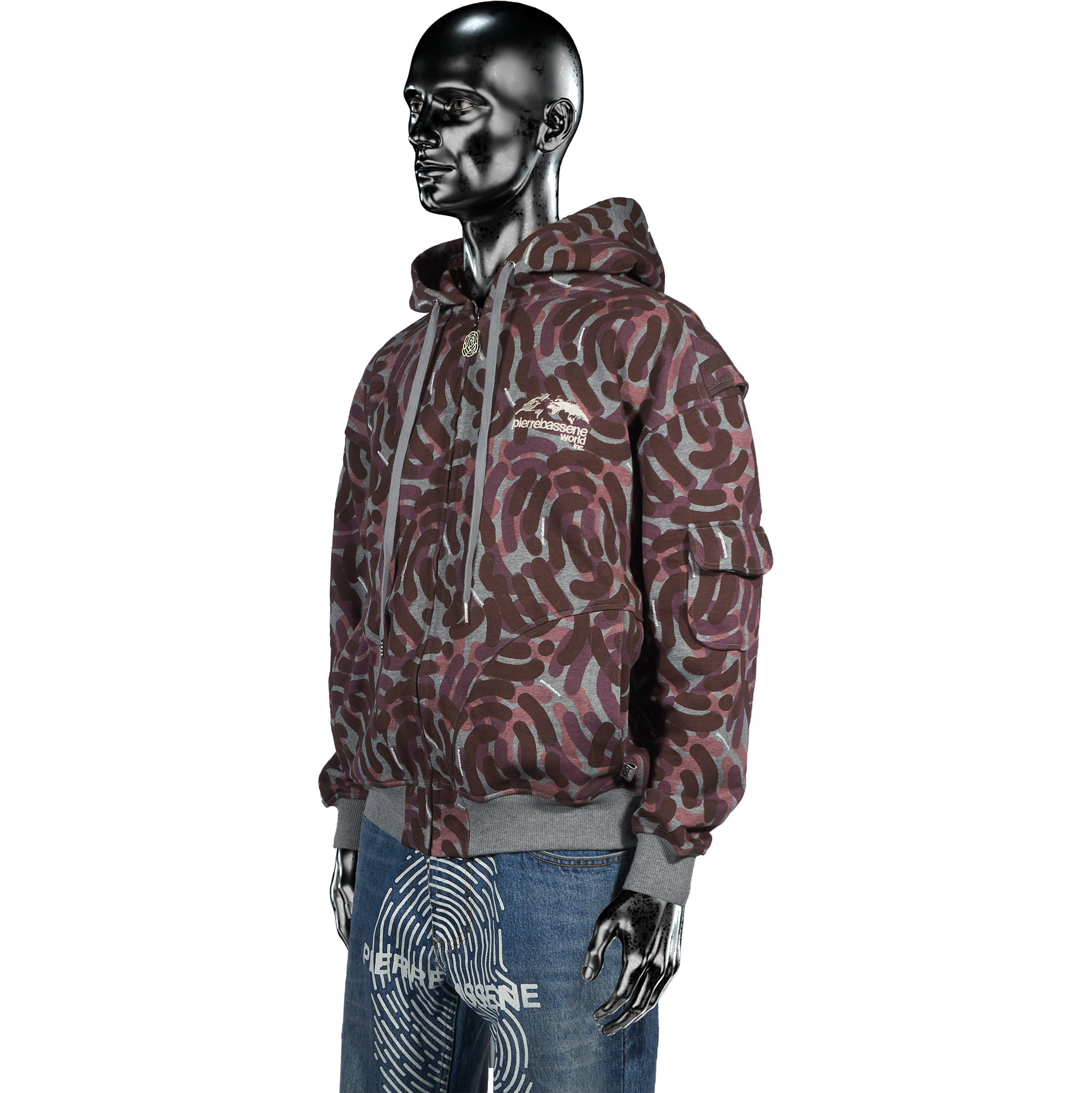 Zip Hoodie - City Camo℗ Burgundy