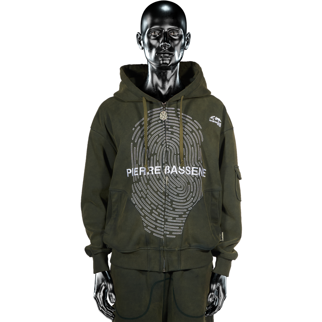 Fingerprint℗ Embroidered Zip Hoodie -  Sunset Green