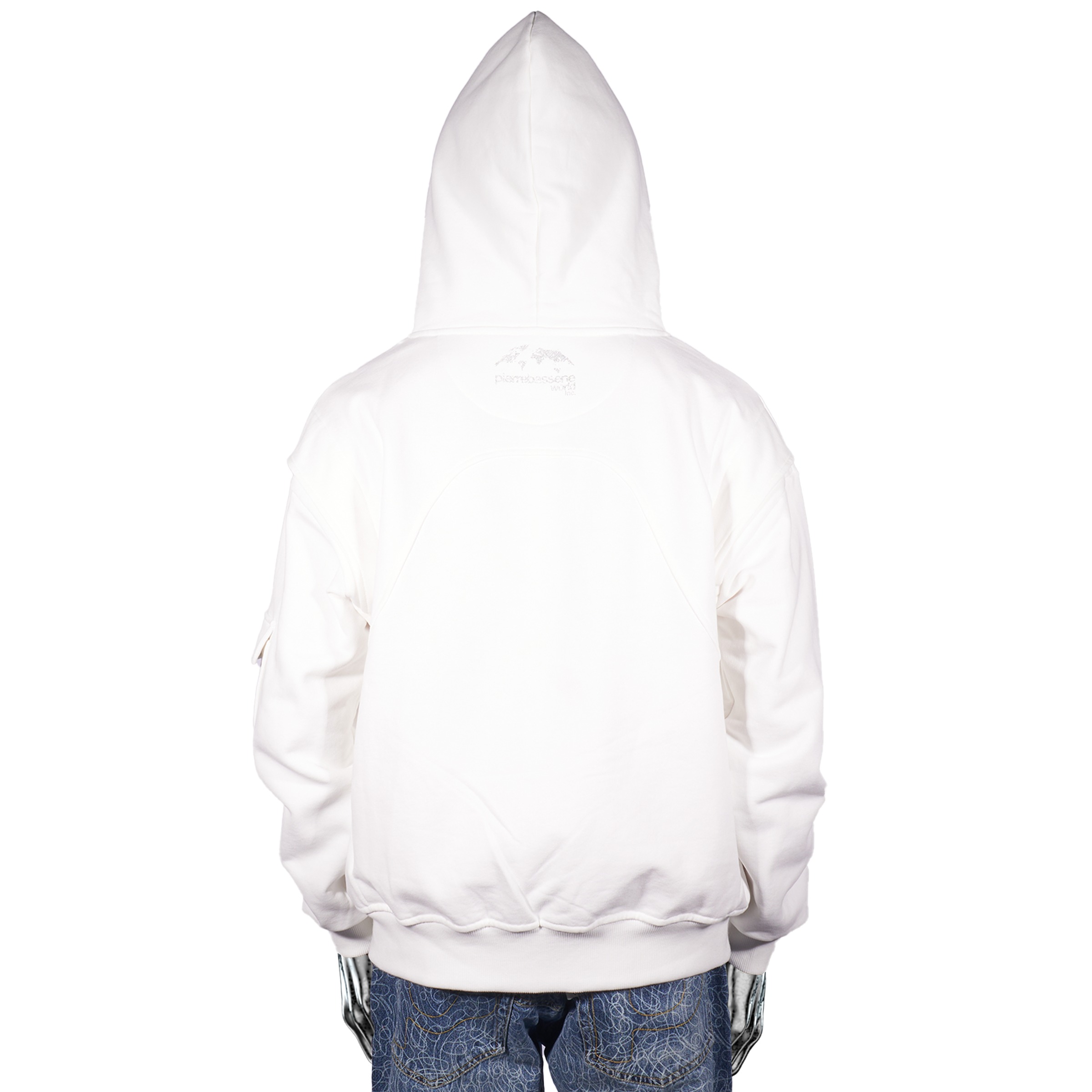 Glitta Fingerprint Zip Hoodie - White