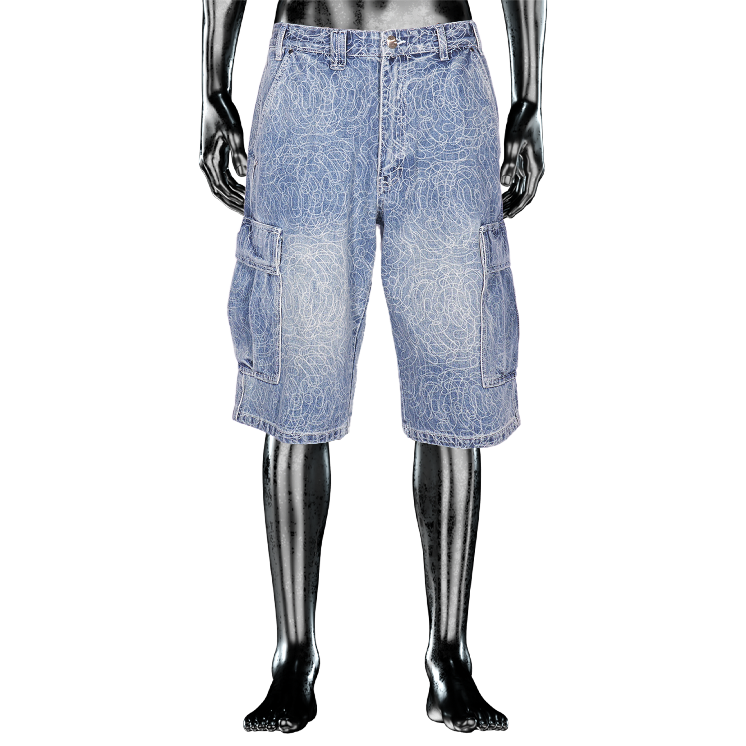 Denim Jhort Allover DigiCamo℗ washed  - Light Blue