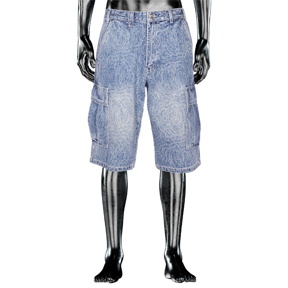 Denim Jhort Allover DigiCamo℗ washed  - Light Blue