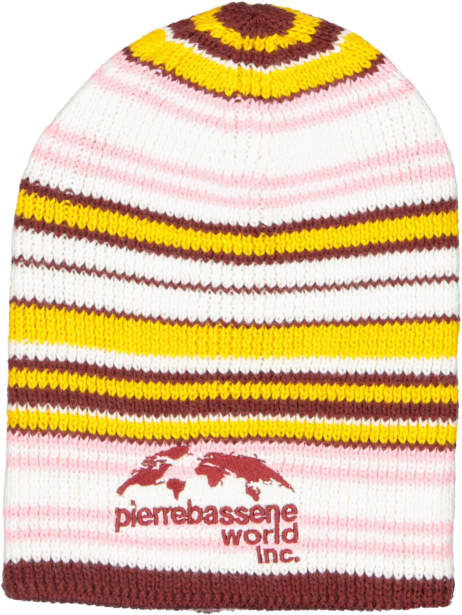 Stripped Martine℗ Beanie  - White/Pink/Burgundy