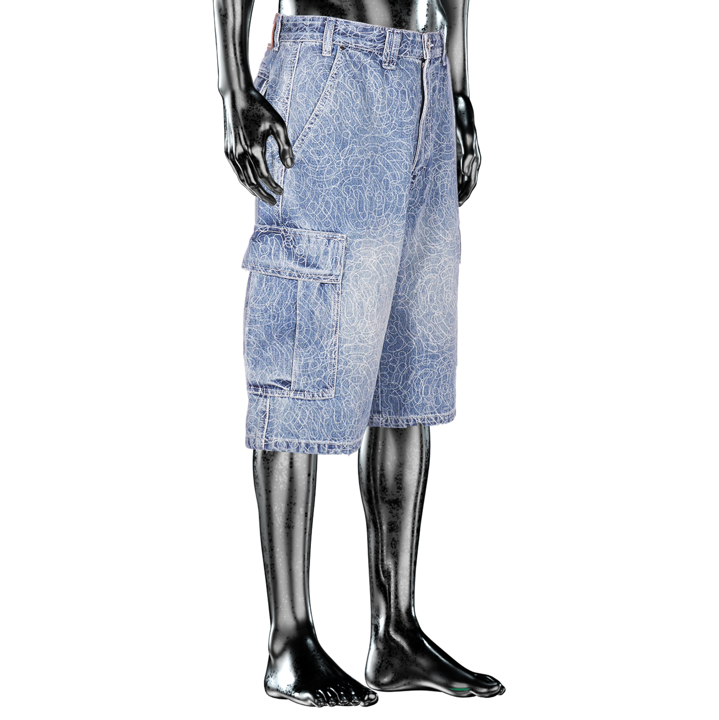Denim Jhort Allover DigiCamo℗ washed  - Light Blue