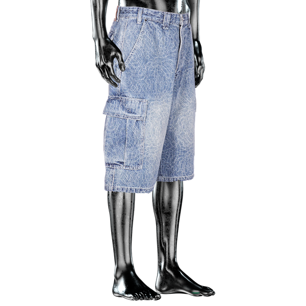 Denim Jhort Allover DigiCamo℗ washed  - Light Blue