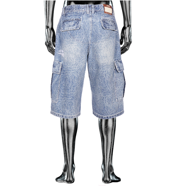 Denim Jhort Allover DigiCamo℗ washed  - Light Blue