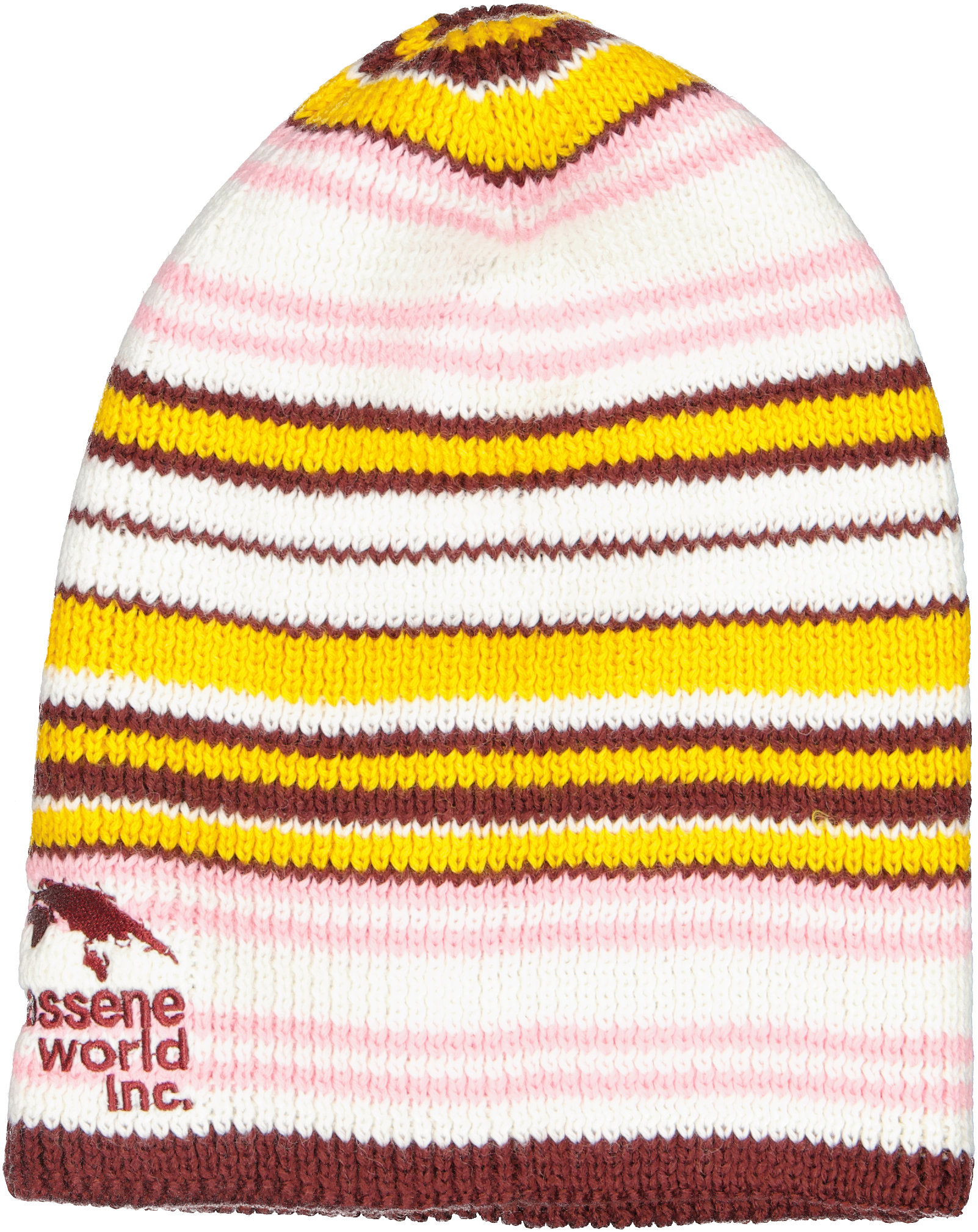 Stripped Martine℗ Beanie  - White/Pink/Burgundy