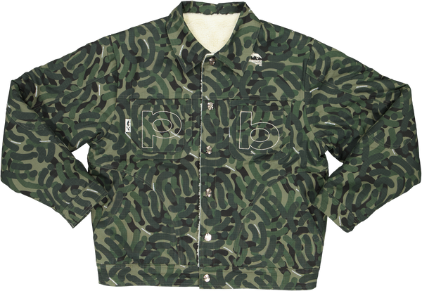 Elite℗ Padded Camo℗ Ripstop/Sherpa Jacket - Forest Green Camo (Reversible)