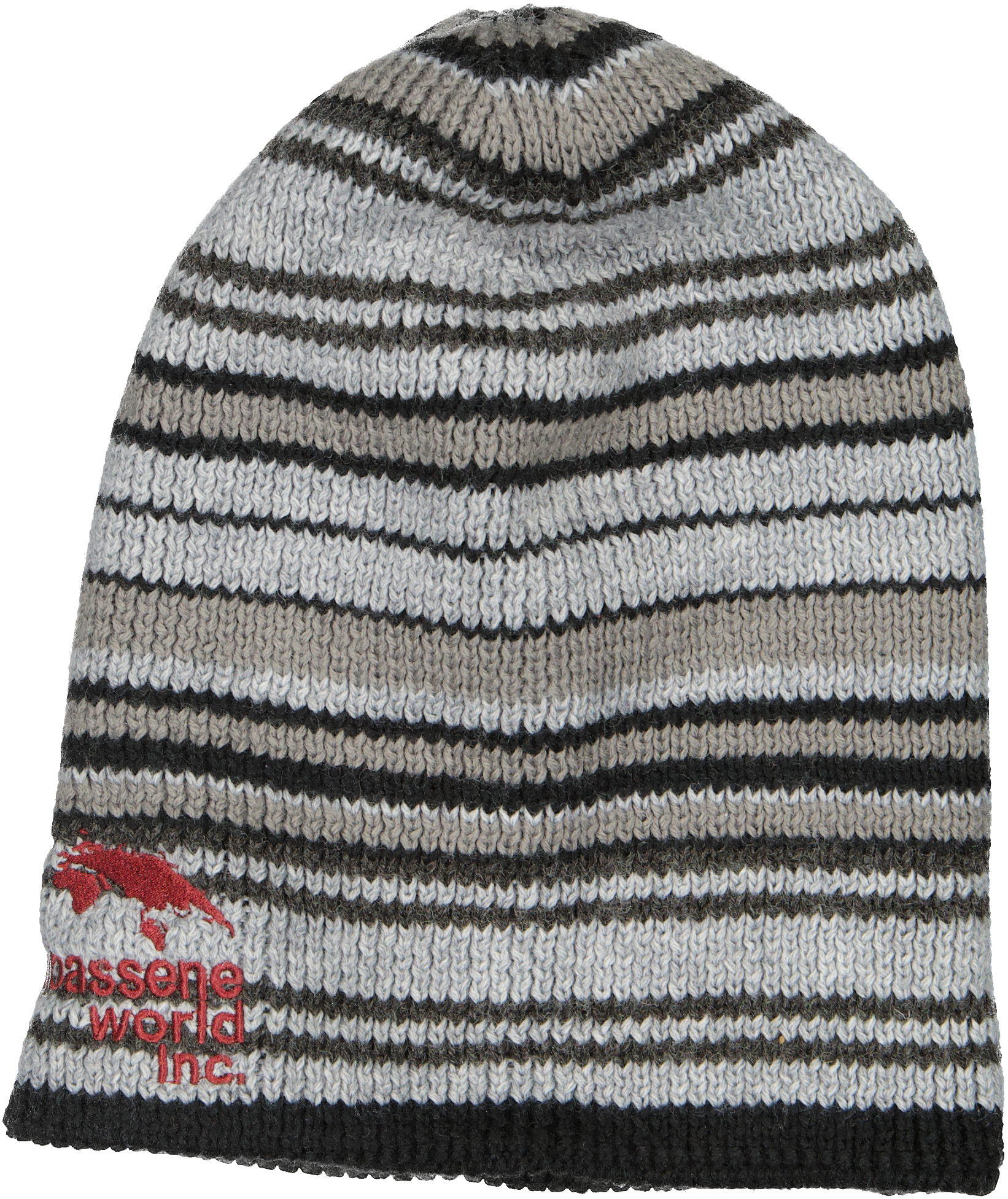 Stripped Martine℗ Beanie - Black/Grey/Burgundy – PierreBasseneWorld