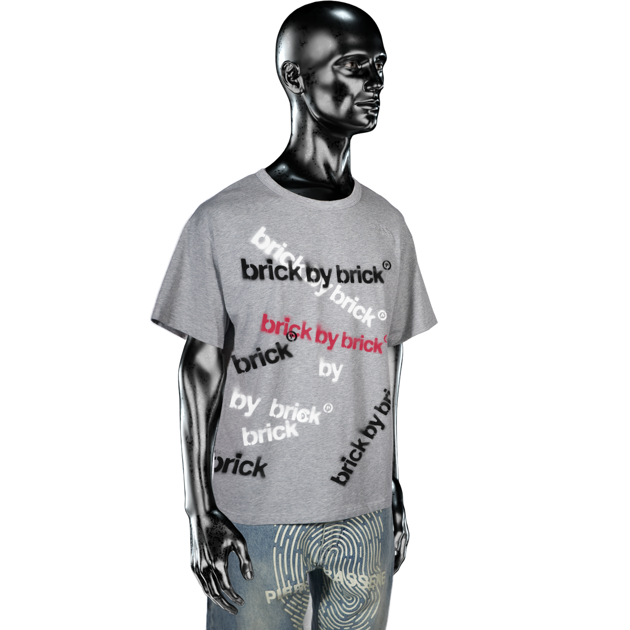 Brick By Brick℗ AllOver T-shirt - Heather Grey