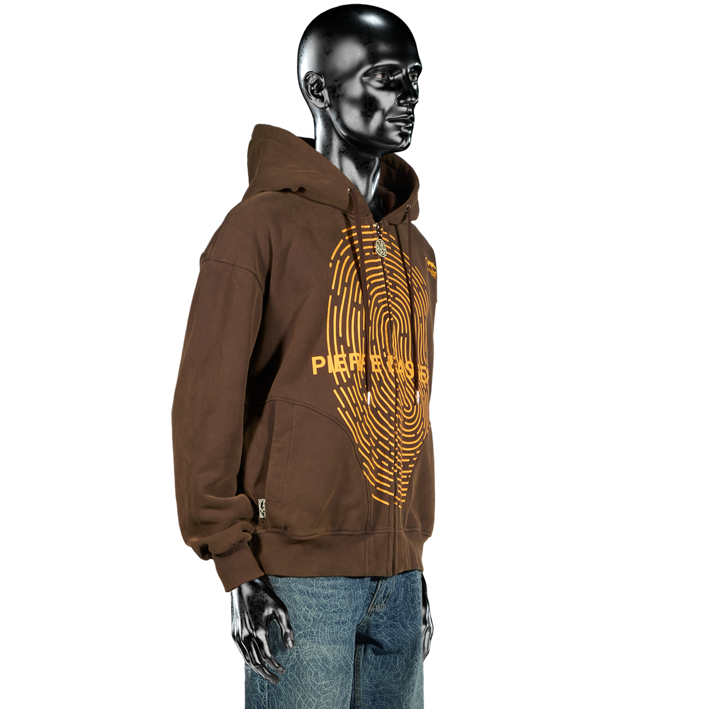 Cracked Fingerprint℗ Zip Hoodie -  Sunset Brown