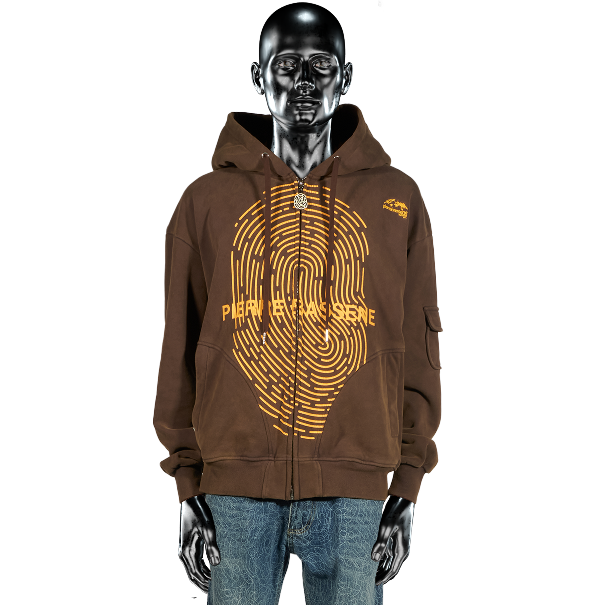 Cracked Fingerprint℗ Zip Hoodie -  Sunset Brown