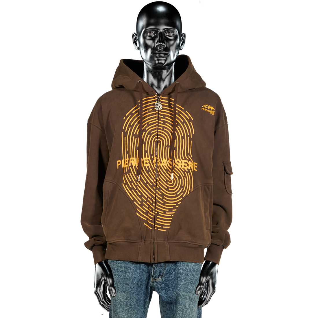 Cracked Fingerprint℗ Zip Hoodie -  Sunset Brown