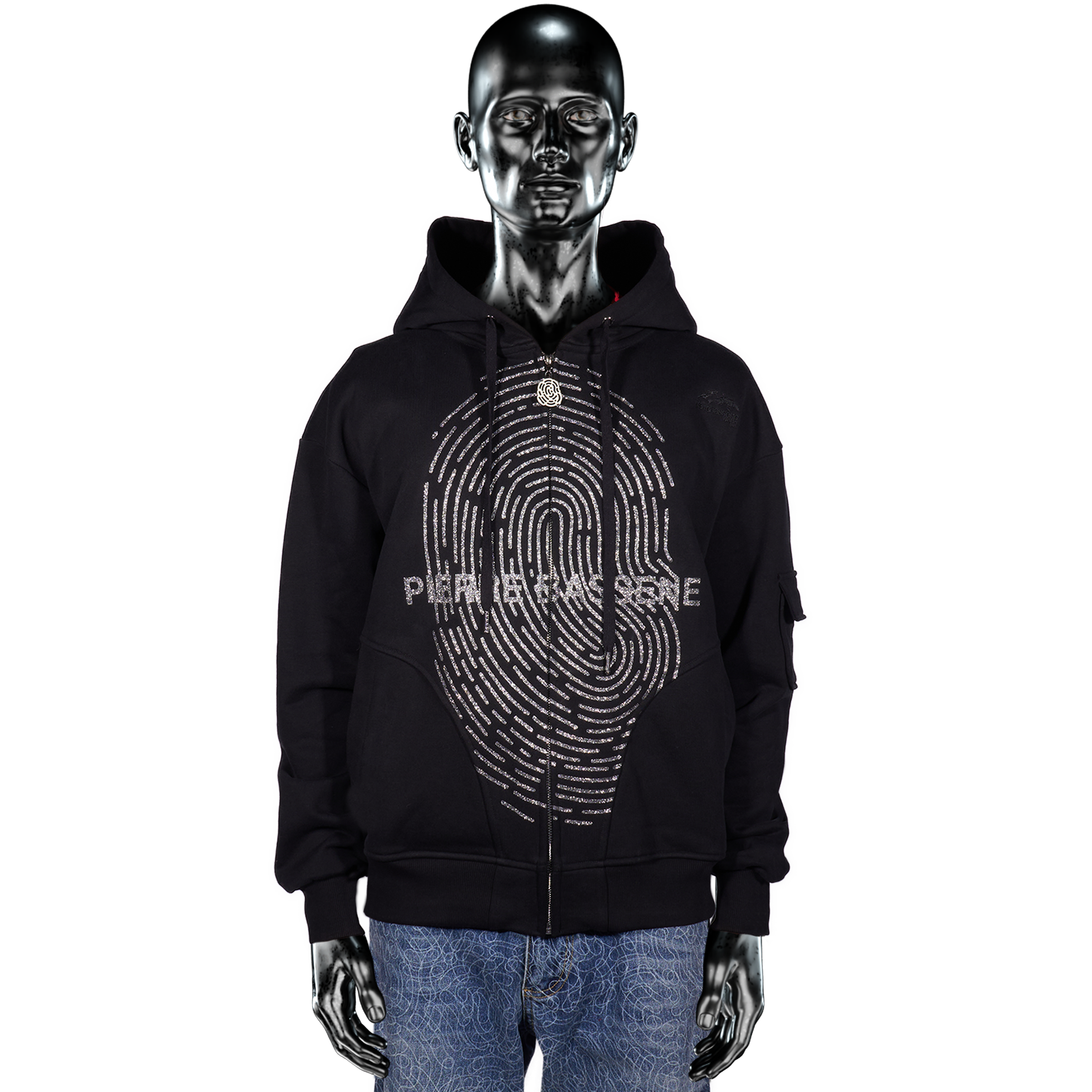 Glitta℗ Fingerprint Zip Hoodie - Black