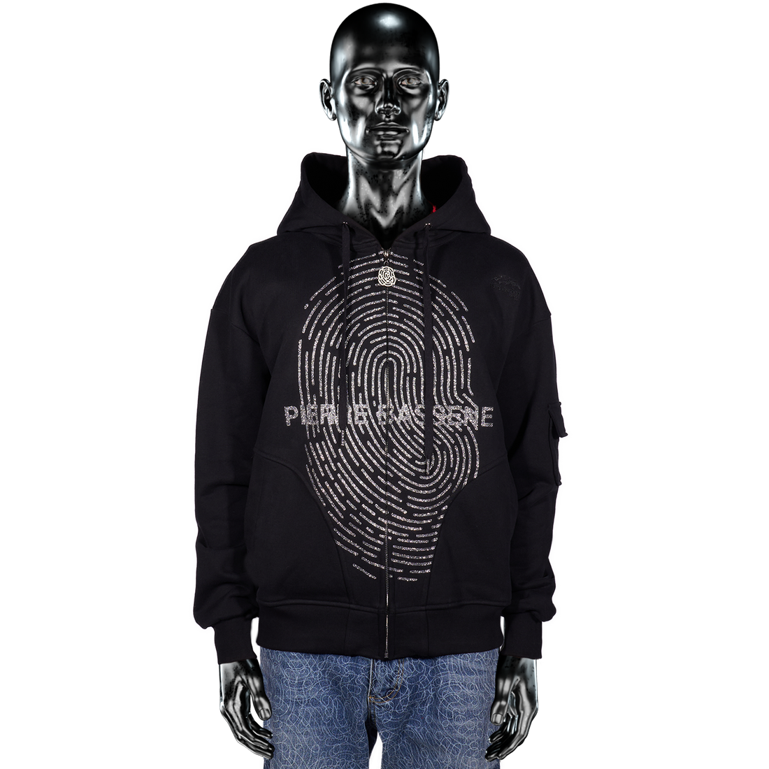 Glitta℗ Fingerprint Zip Hoodie - Black