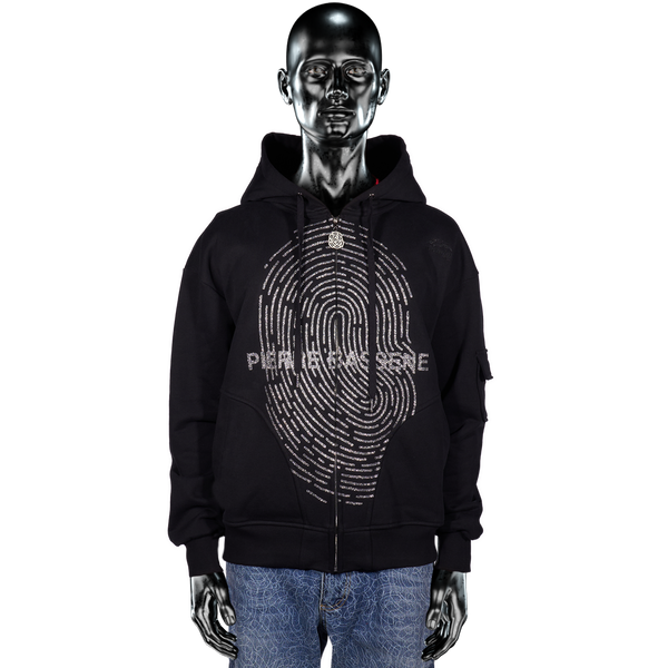 Glitta℗ Fingerprint Zip Hoodie - Black