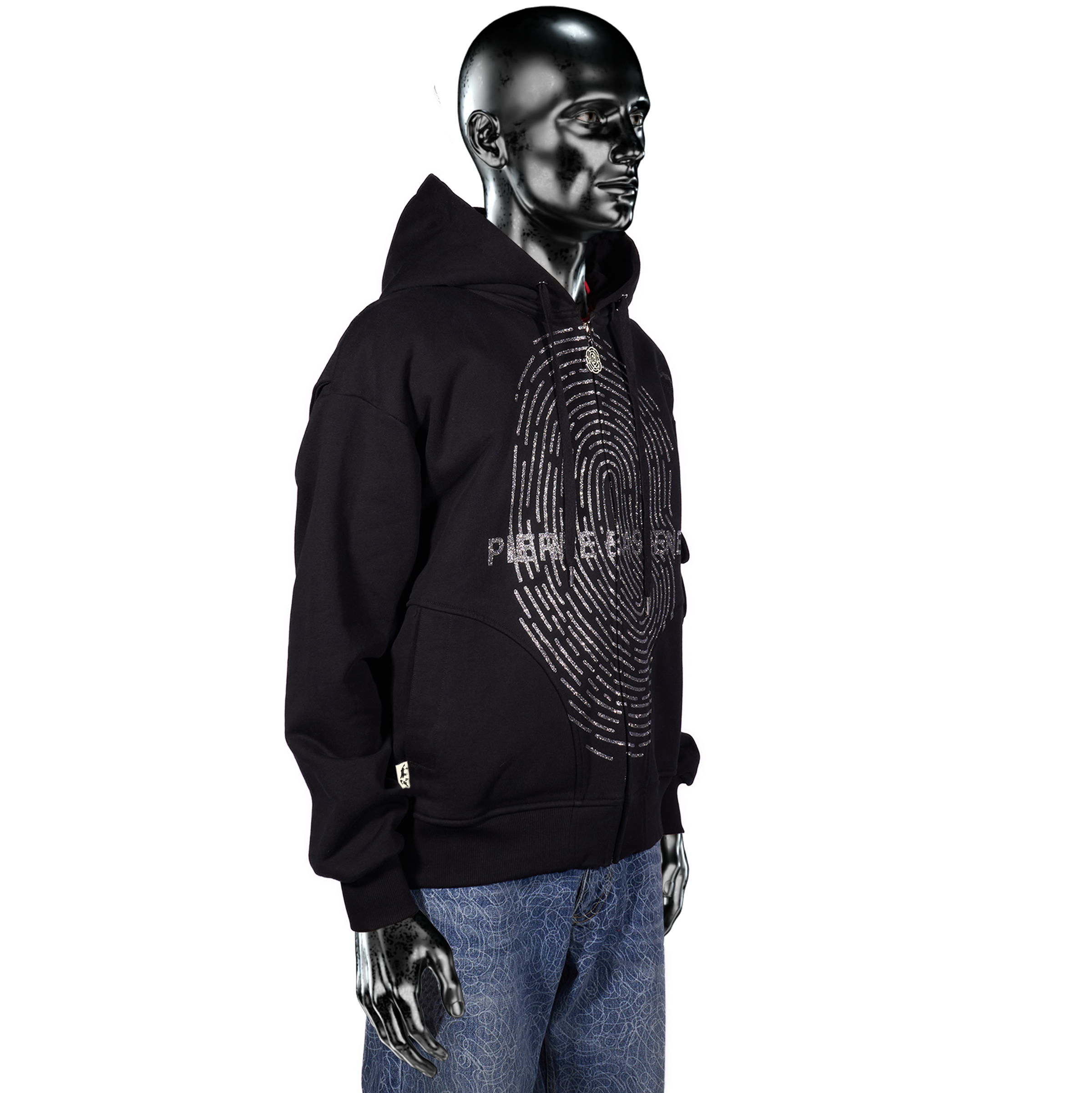 Glitta℗ Fingerprint Zip Hoodie - Black