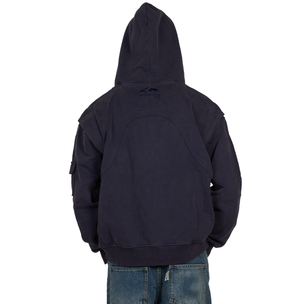 Fingerprint℗ Embroidered Zip Hoodie -  Sunset Blue