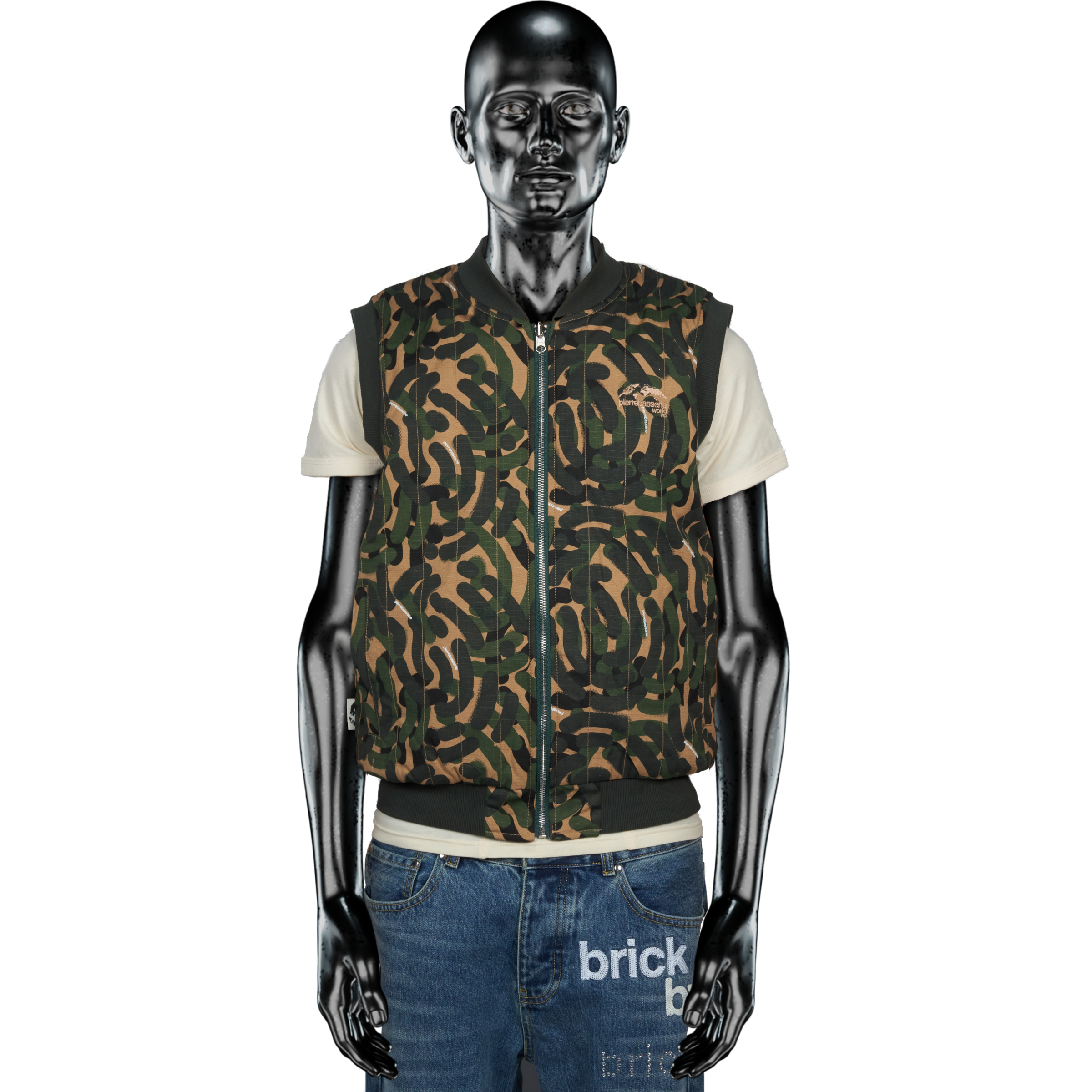 Green Camo℗ Puffer Vest (reversible) - Green / Heather Grey
