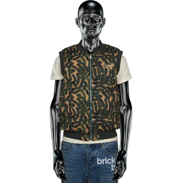 Green Camo℗ Puffer Vest (reversible) - Green / Heather Grey