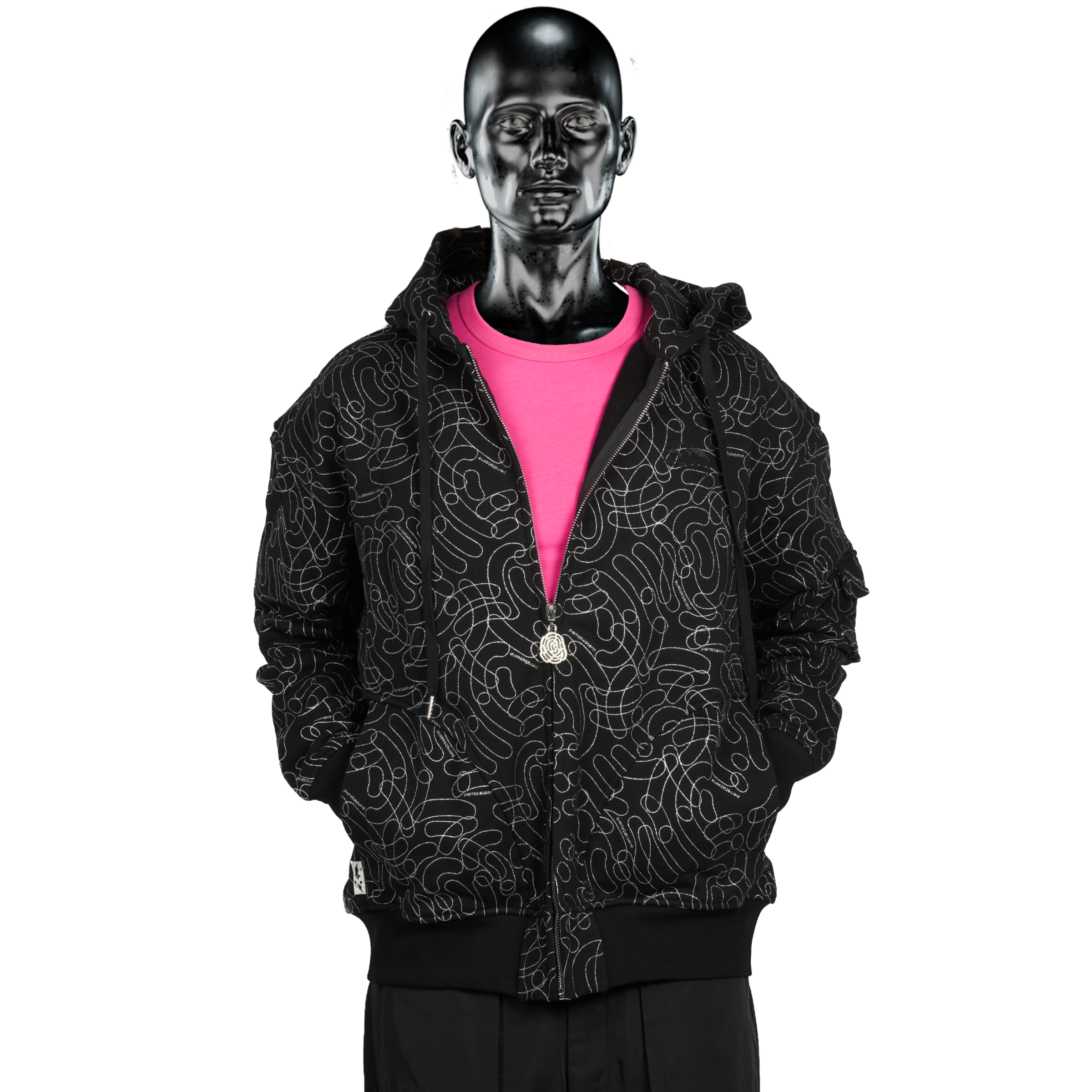DigiCamo Allover Glitta℗ Zip Hoodie - Black