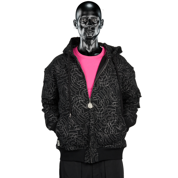 DigiCamo Allover Glitta℗ Zip Hoodie - Black