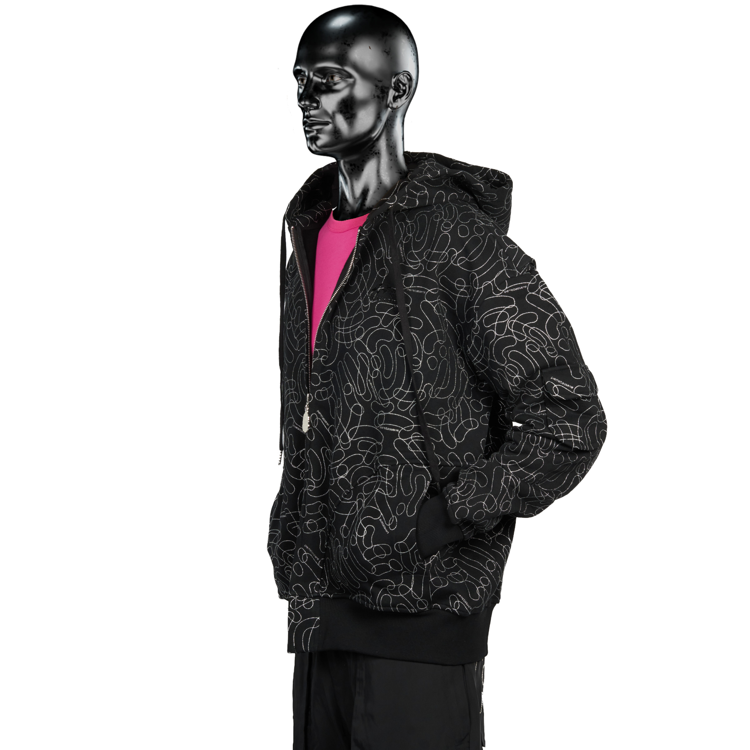 DigiCamo Allover Glitta℗ Zip Hoodie - Black