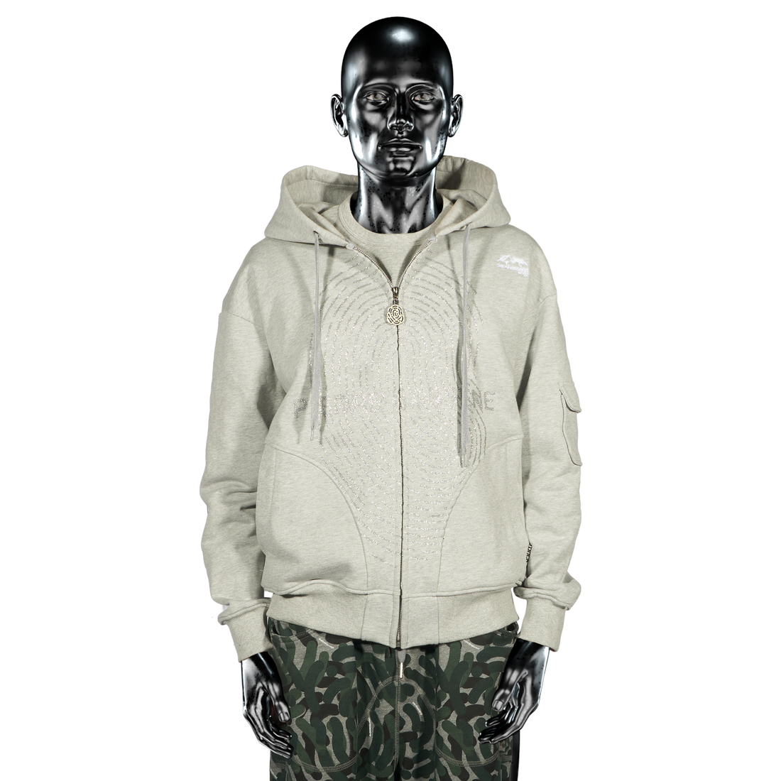 Zip Hoodie - GLITTA℗ Heather Grey