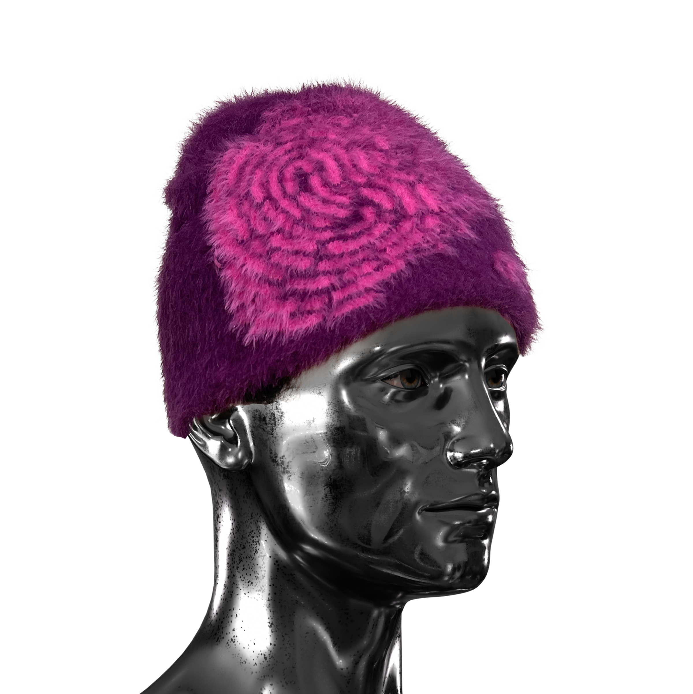 Mohair Beanie  - Fuchsia